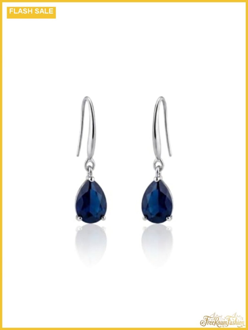 Silver Plated Stainless Steel Teardrop Dangle Earrings for Women